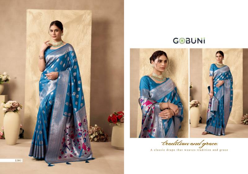 Gobuni Shagun Silk Rich Peacock Pallu Silk Saree
