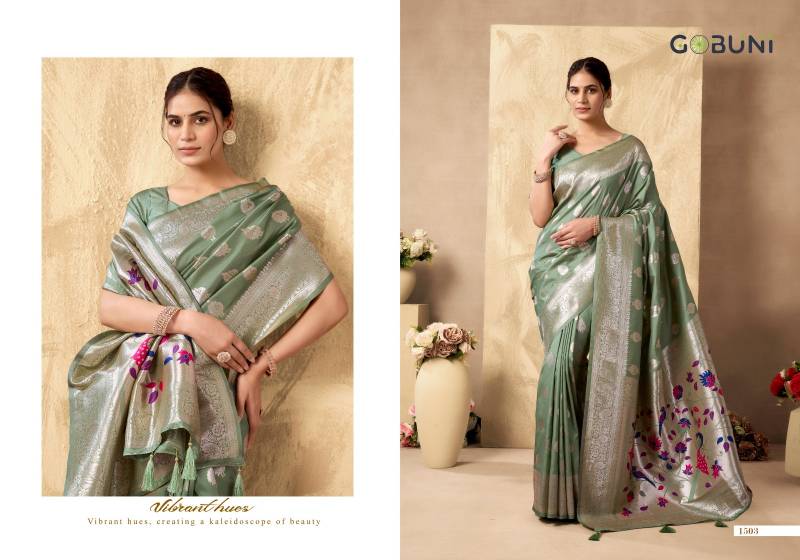 Gobuni Shagun Silk Rich Peacock Pallu Silk Saree