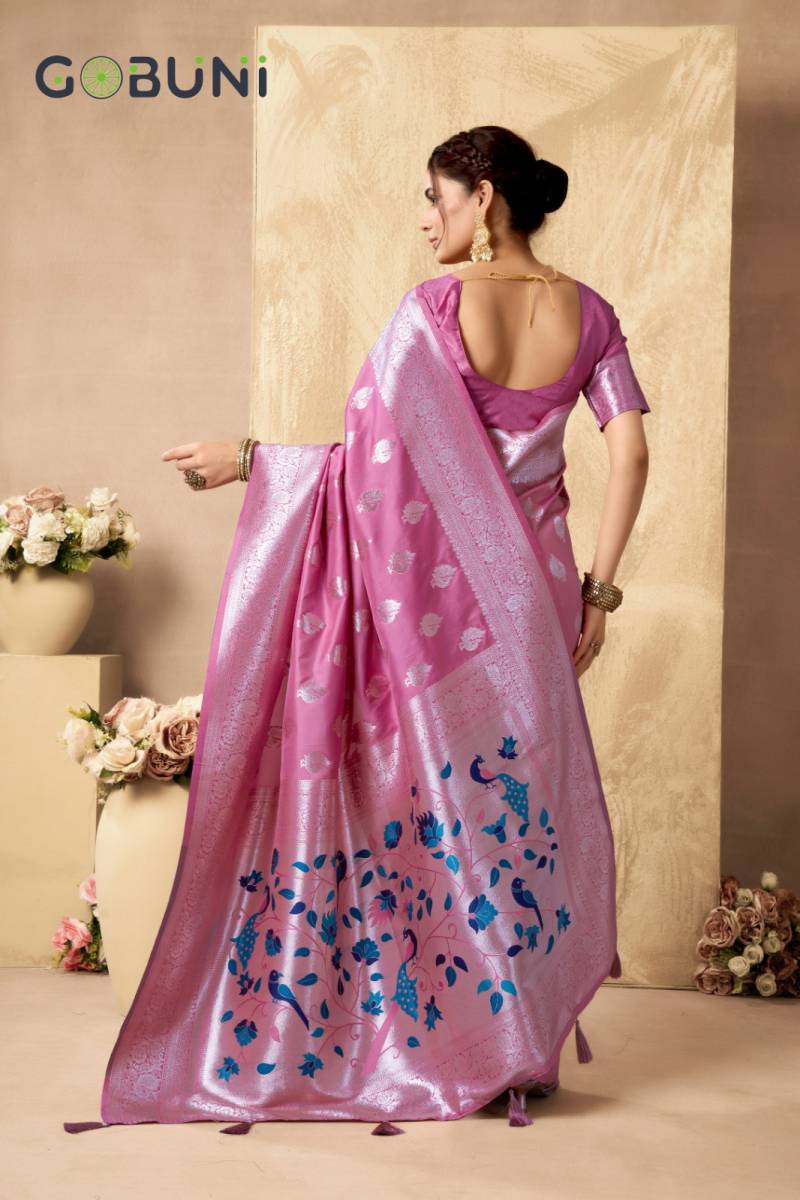 Gobuni Shagun Silk Rich Peacock Pallu Silk Saree