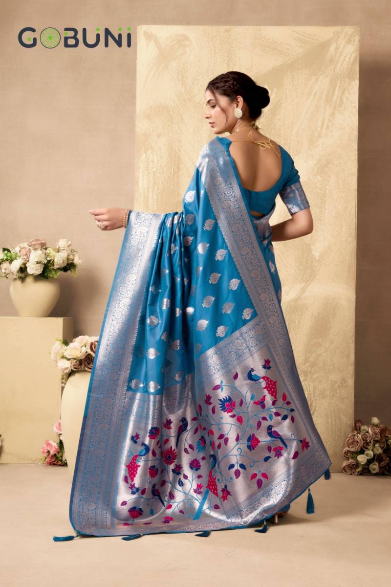 Gobuni Shagun Silk Rich Peacock Pallu Silk Saree