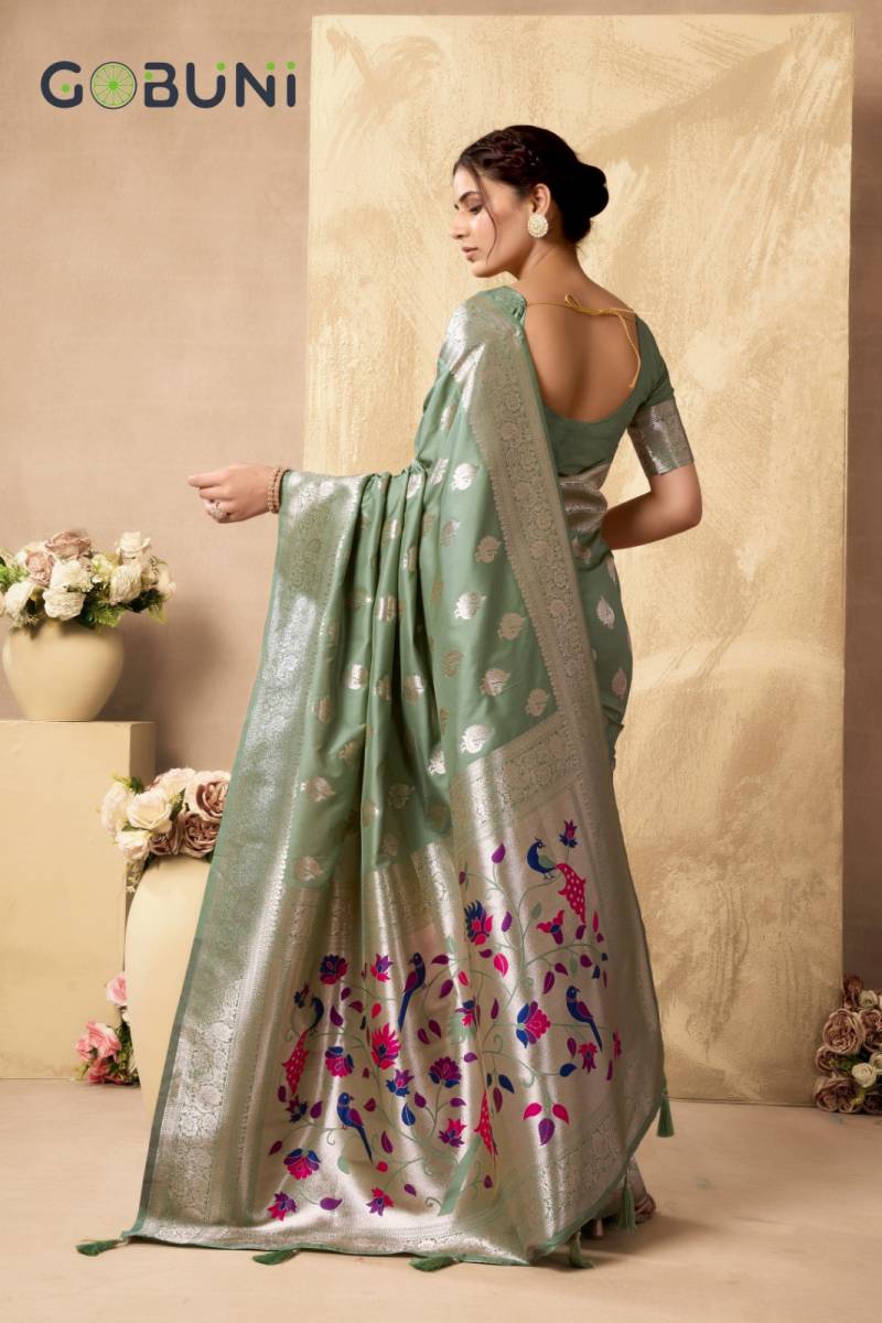 Gobuni Shagun Silk Rich Peacock Pallu Silk Saree