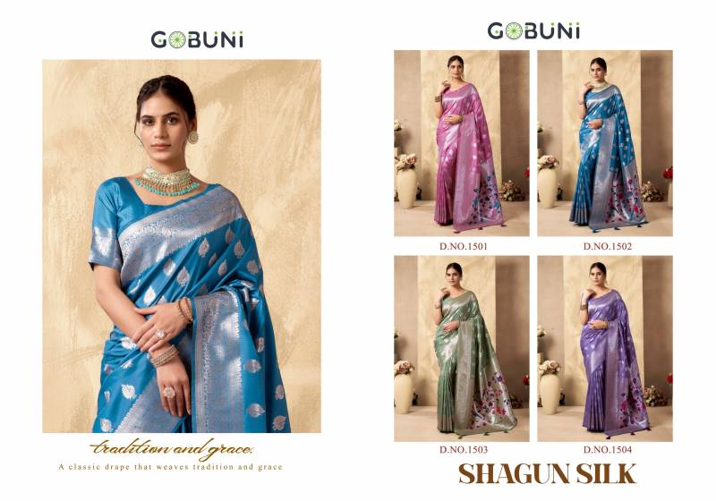 Gobuni Shagun Silk Rich Peacock Pallu Silk Saree