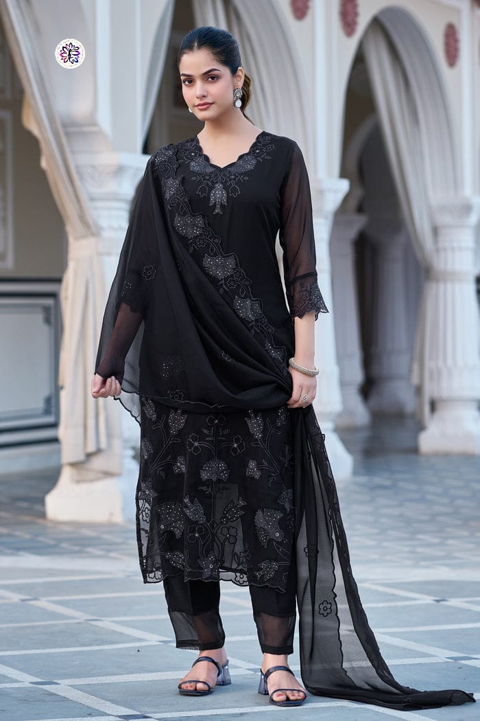 Lekha KL 638 Faux Georgette Embroidery Kurti Bottom With Dupatta
