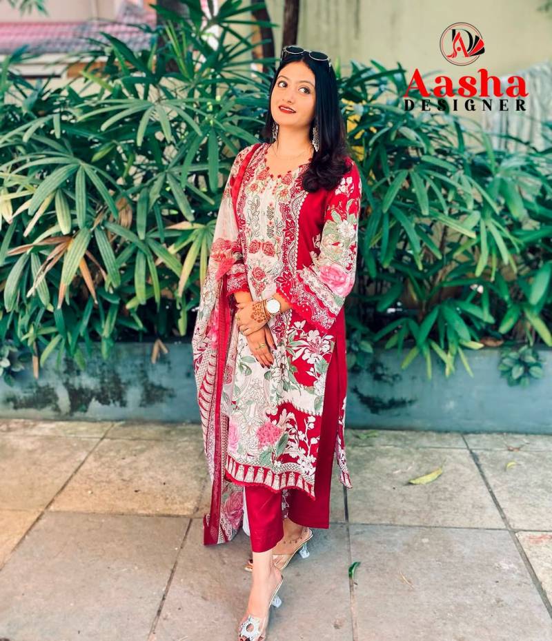 Aasha 1173 Cotton Dupatta Pakistani Salwar Kameez