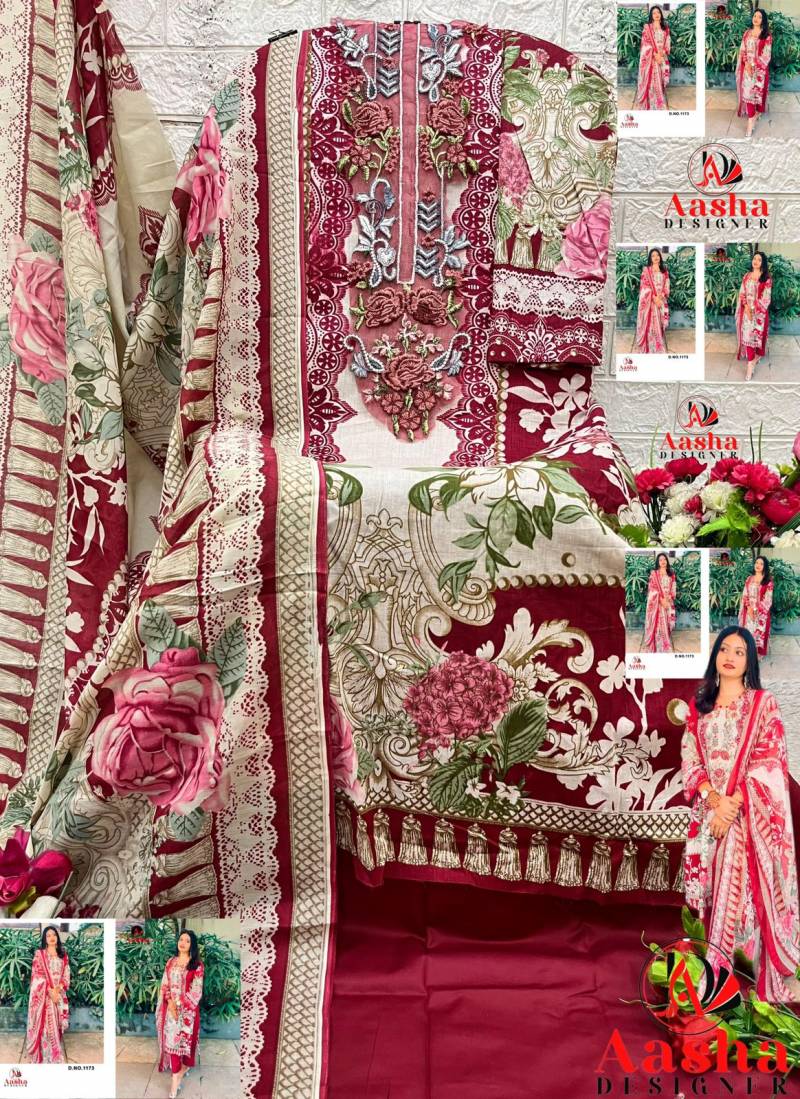 Aasha 1173 Chiffon Dupatta Pakistani Salwar Kameez