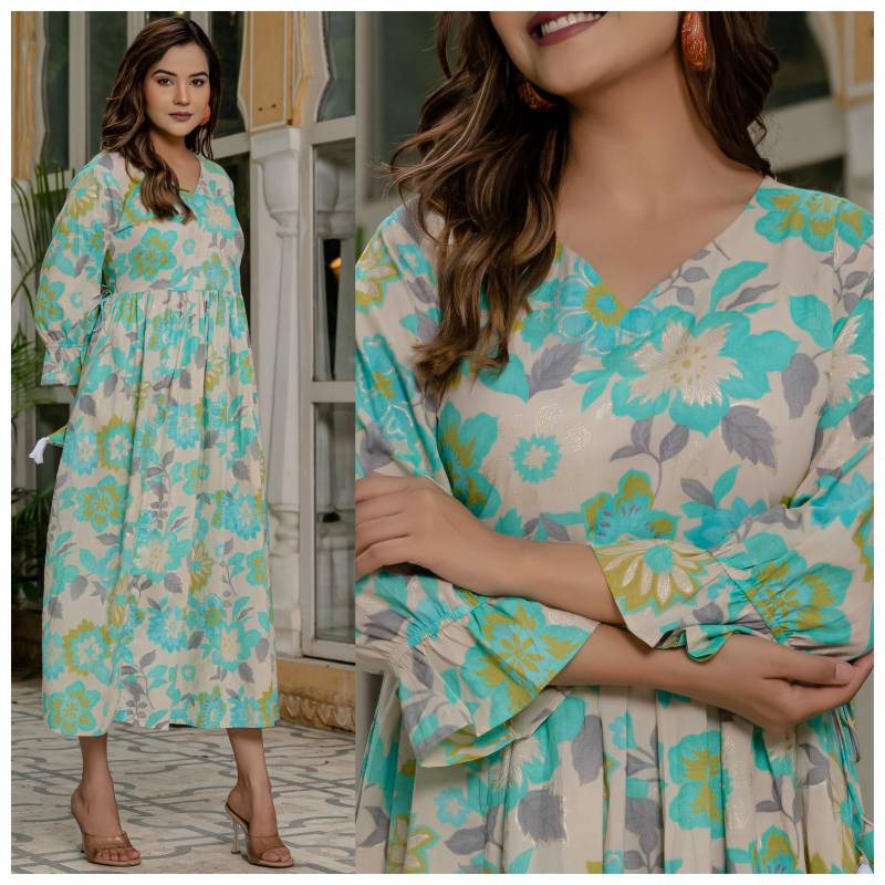 Naisha K 149 Printed Casual Wear Long Kurti Collection