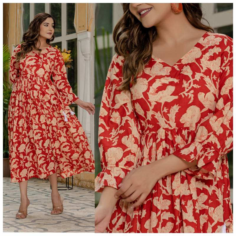 Naisha K 149 Printed Casual Wear Long Kurti Collection