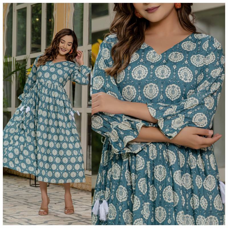 Naisha K 149 Printed Casual Wear Long Kurti Collection