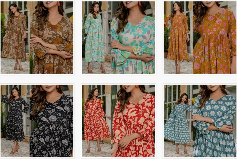 Naisha K 149 Printed Casual Wear Long Kurti Collection