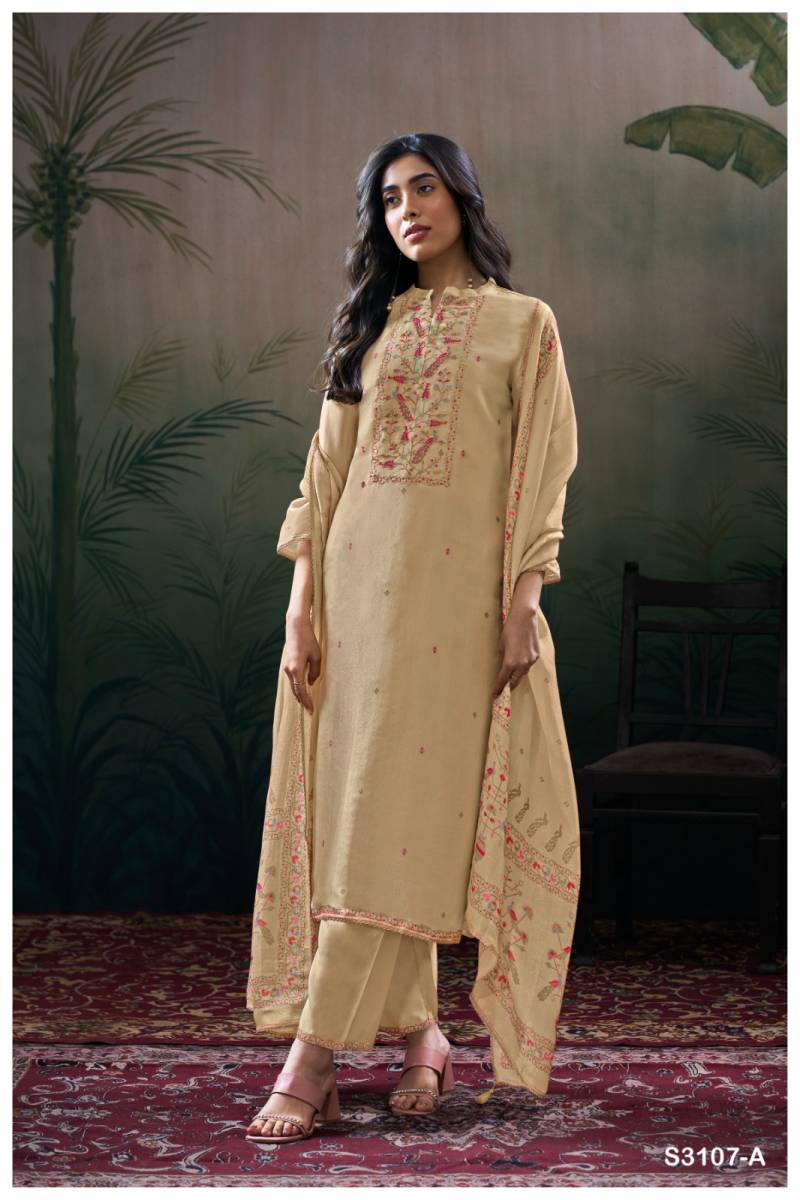 Ganga Dhanvika Bemberg Silk Jacquard Printed Salwar Kameez