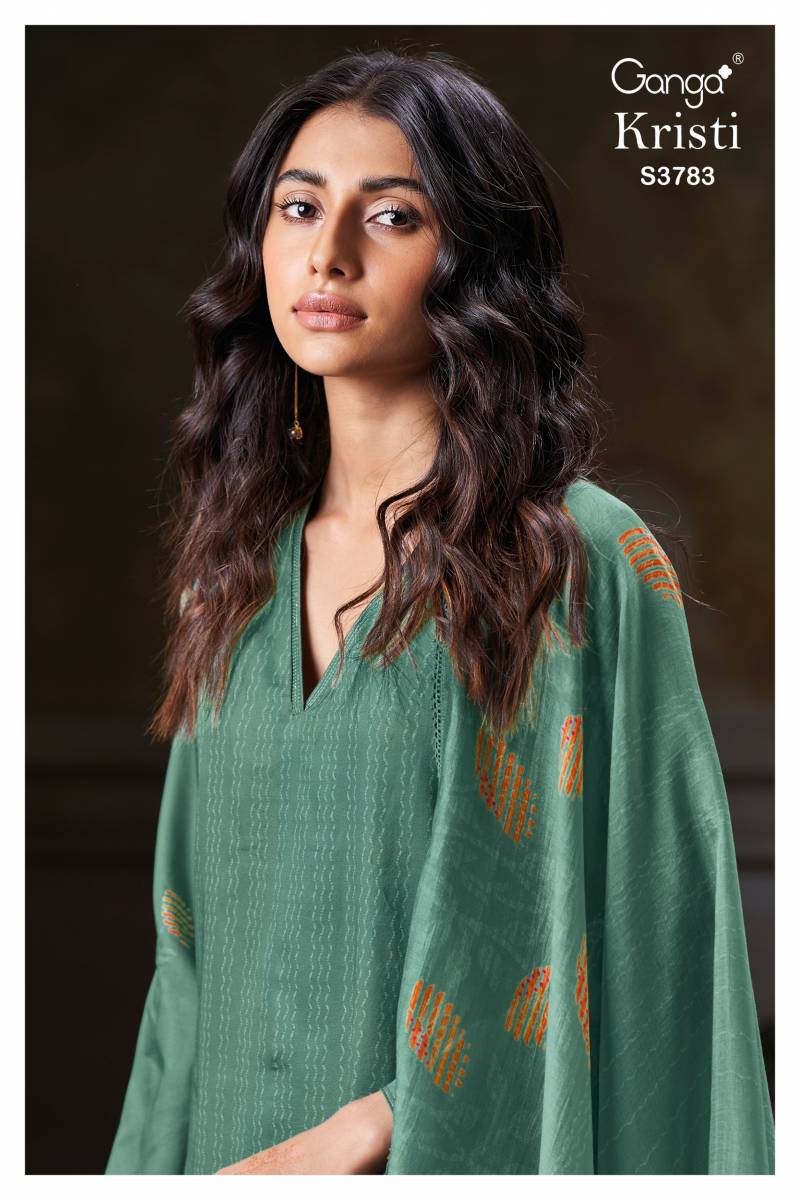 Ganga Kristi Cotton Satin Printed Salwar Kameez
