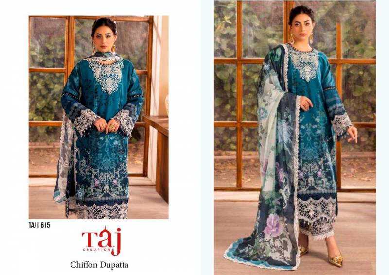 Taj 615 Cotton Dupatta Pakistani Salwar Suits