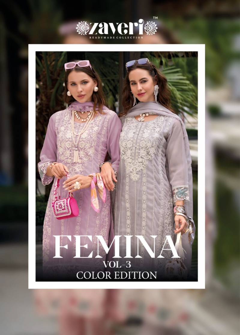 Zaveri Femina Vol 3 Color Edition Organza Ready Made Collection