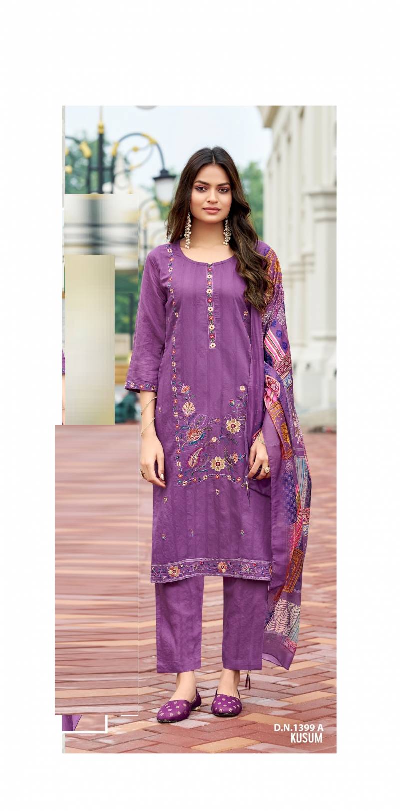 Vitara Kusum Roman Jacquard Kurti Bottom With Dupatta