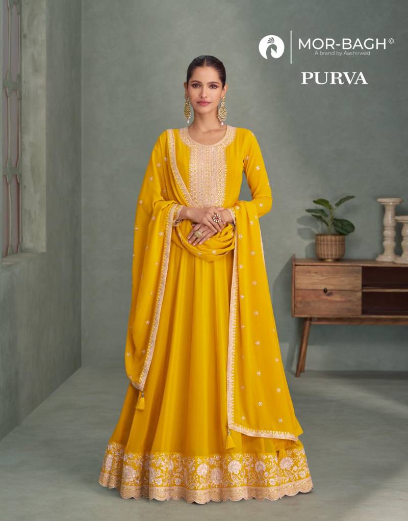 Aashirwad Mor Bagh Purva Designer Gown With Dupatta