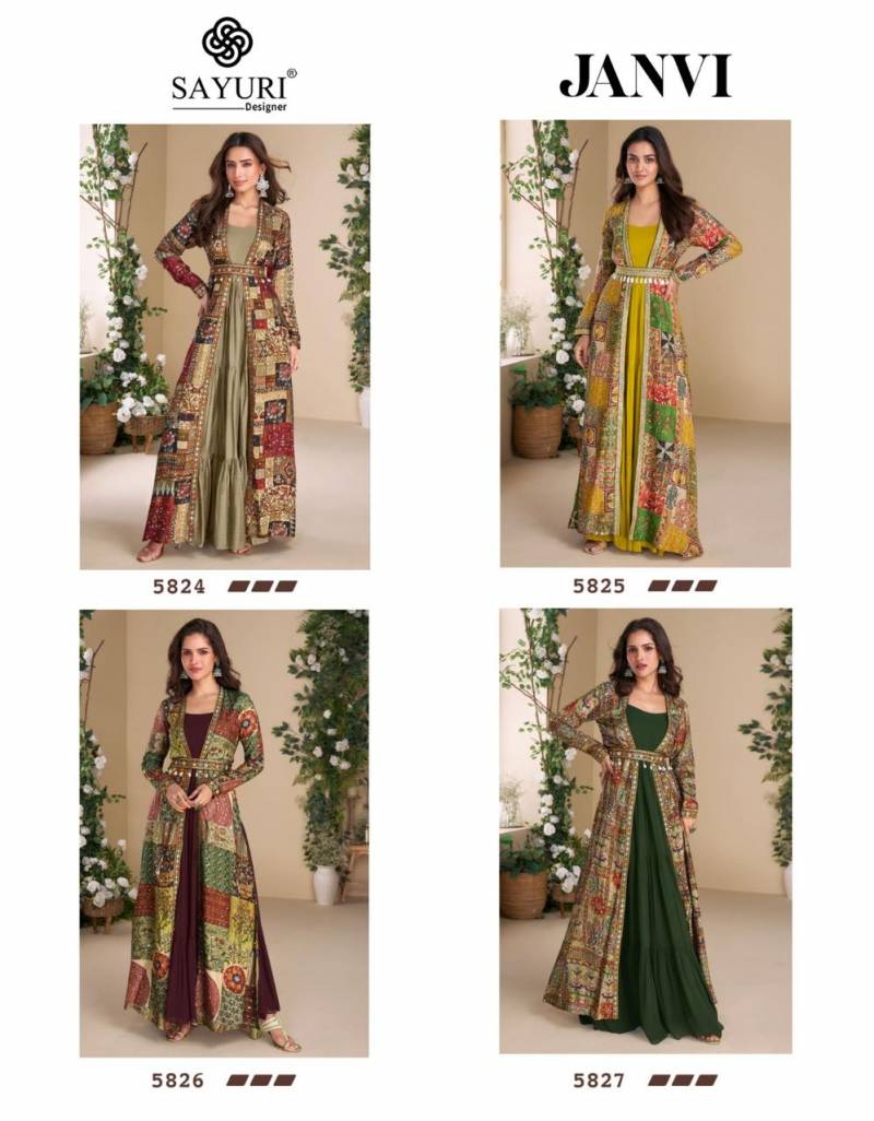 Sayuri Janvi Georgette Designer Indo Western Collection