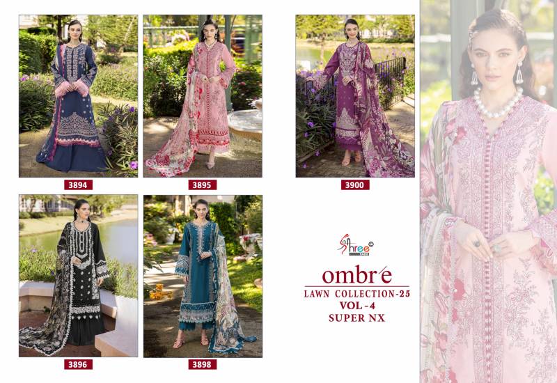 Shree Ombre Lawn Collection 25 Vol 4 Super Nx Chiffon Dupatta Suits
