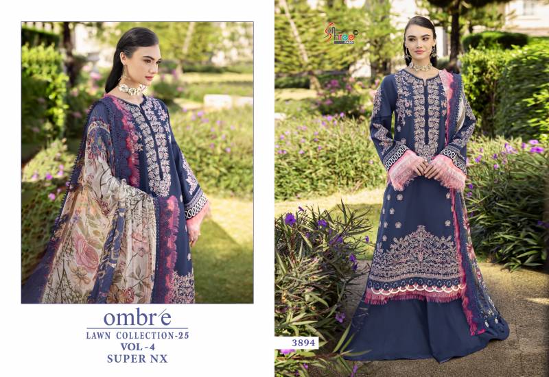 Shree Ombre Lawn Collection 25 Vol 4 Super Nx Chiffon Dupatta Suits