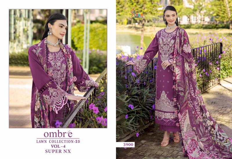 Shree Ombre Lawn Collection 25 Vol 4 Super Nx Chiffon Dupatta Suits