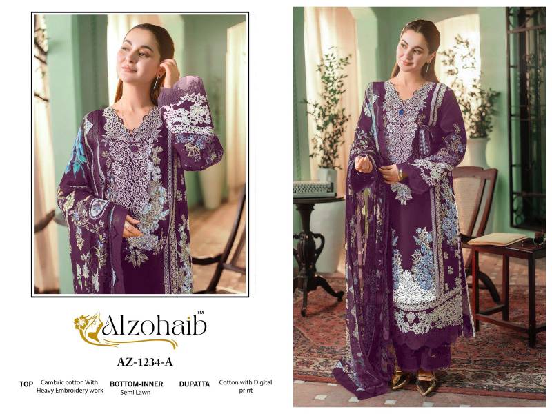 Alzohaib Zahra Vol 1 Cotton Dupatta Pakistani Salwar Suits