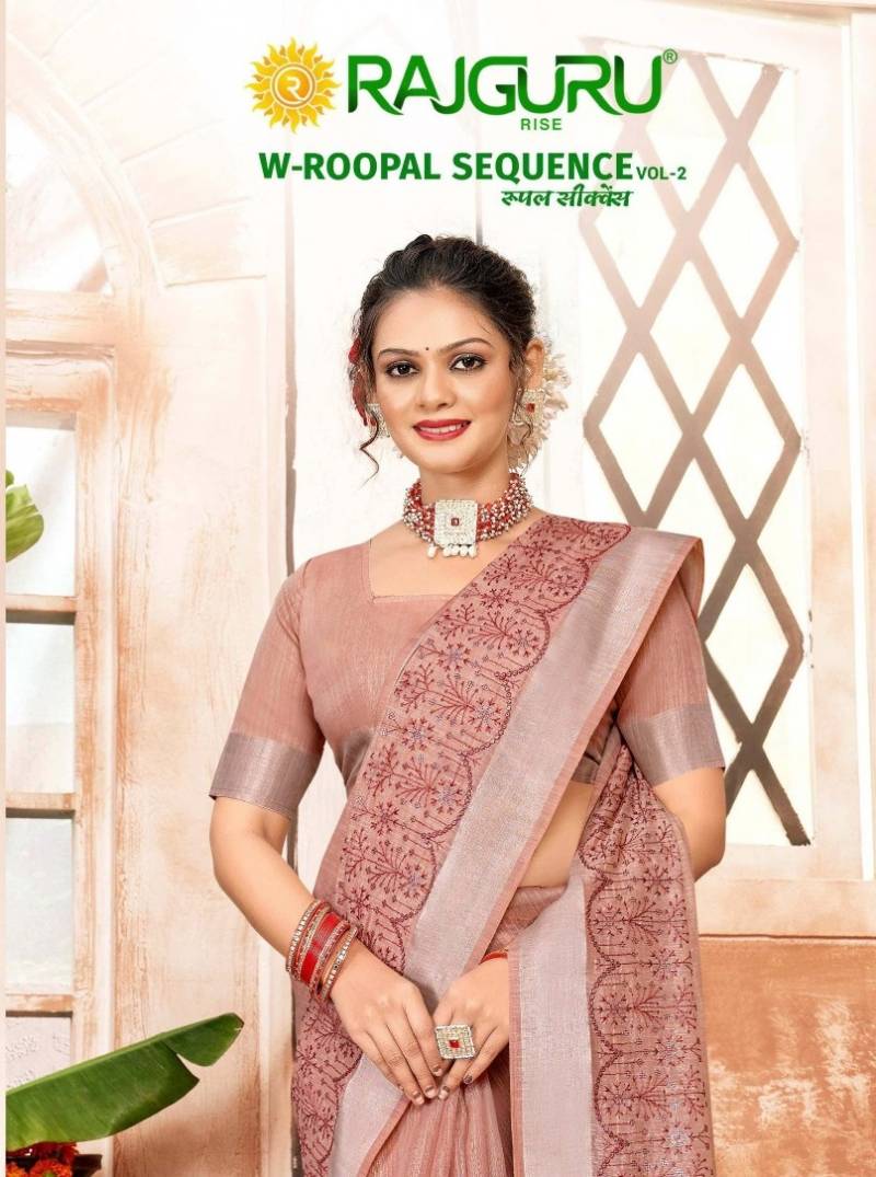 Rajguru Roopal Sequence Vol 2 Cotton With Embroidery Saree