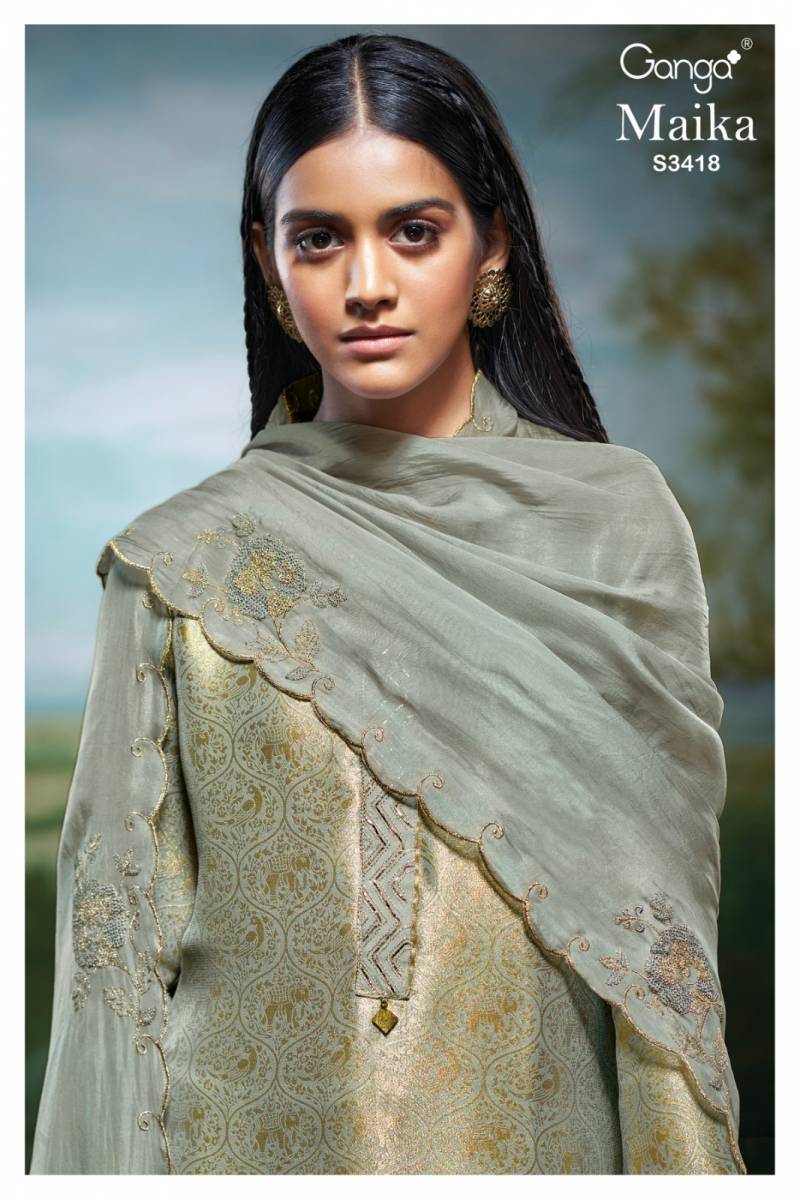 Ganga Maika Bemberg Silk Jacquard Salwar Kameez