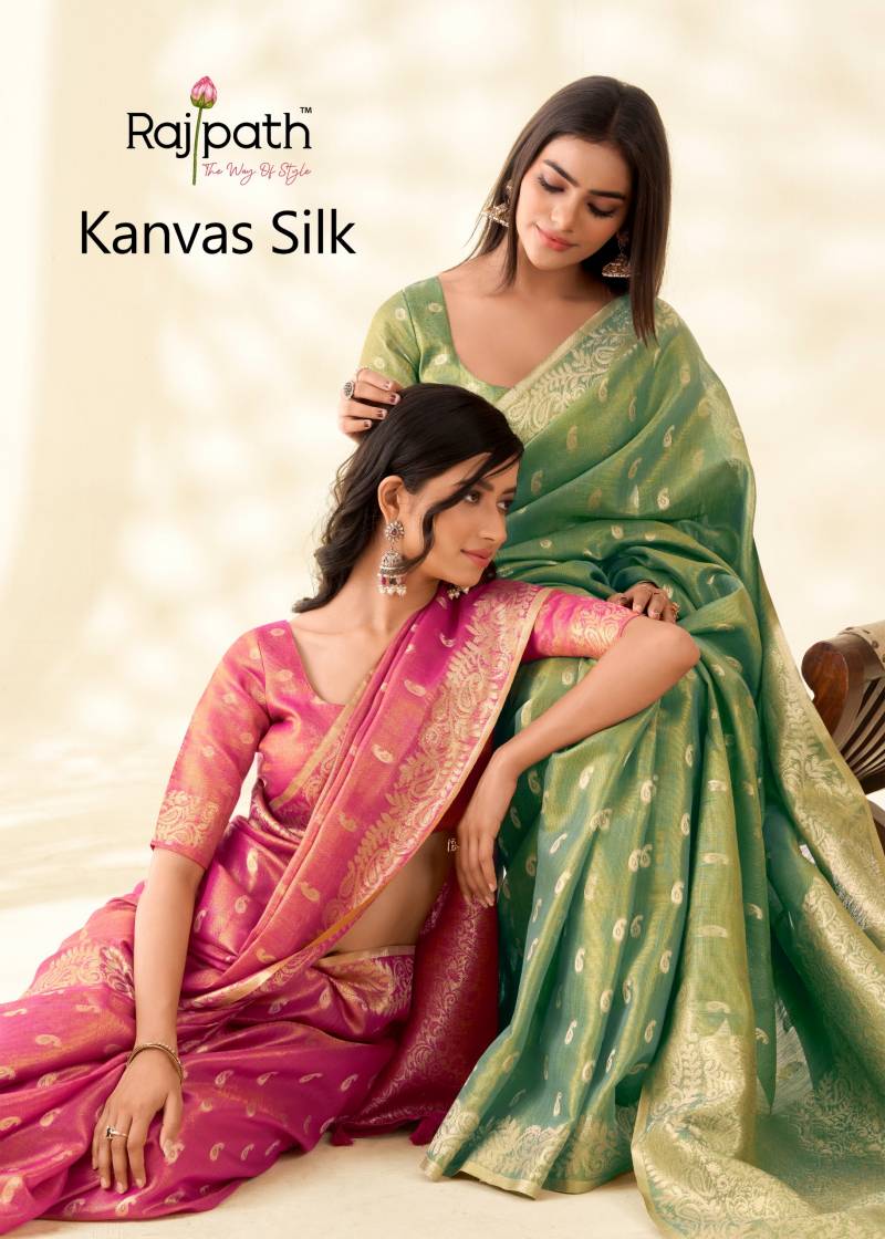 Rajpath Kanvas Silk Tissue Linen Fancy Sarees