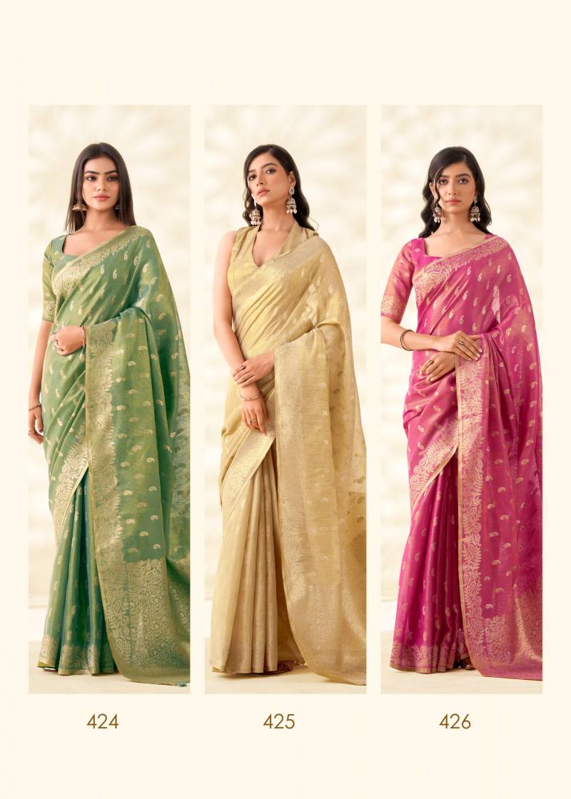Rajpath Kanvas Silk Tissue Linen Fancy Sarees