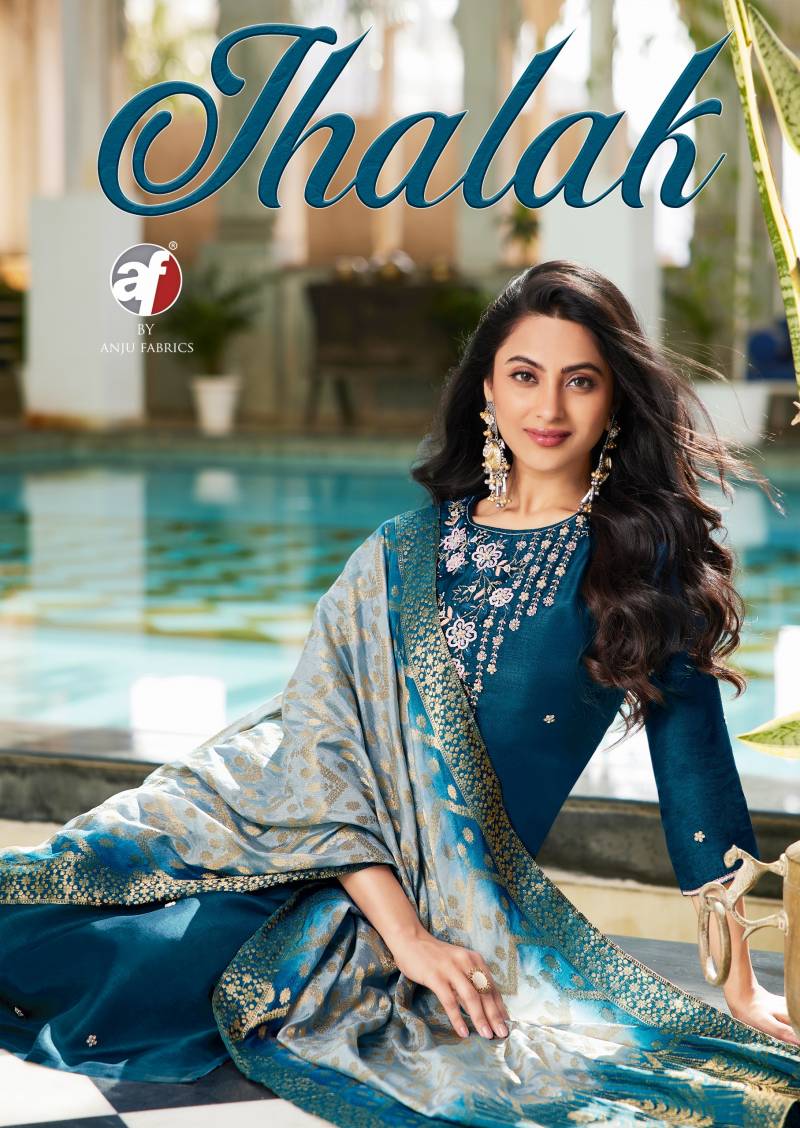 Af Jhalak Dola Silk Kurti Bottom With Dupatta Collection