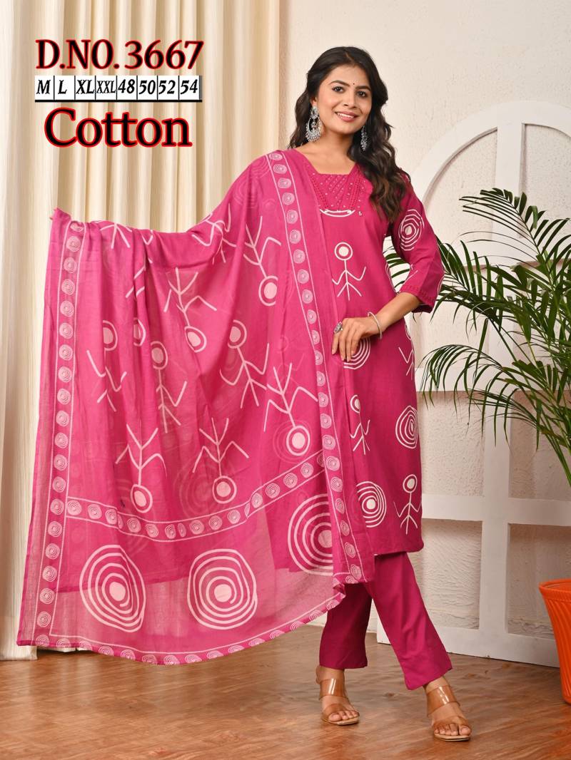 Naisha K 150 Vol 3 Cotton Readymade Plus Size Collection