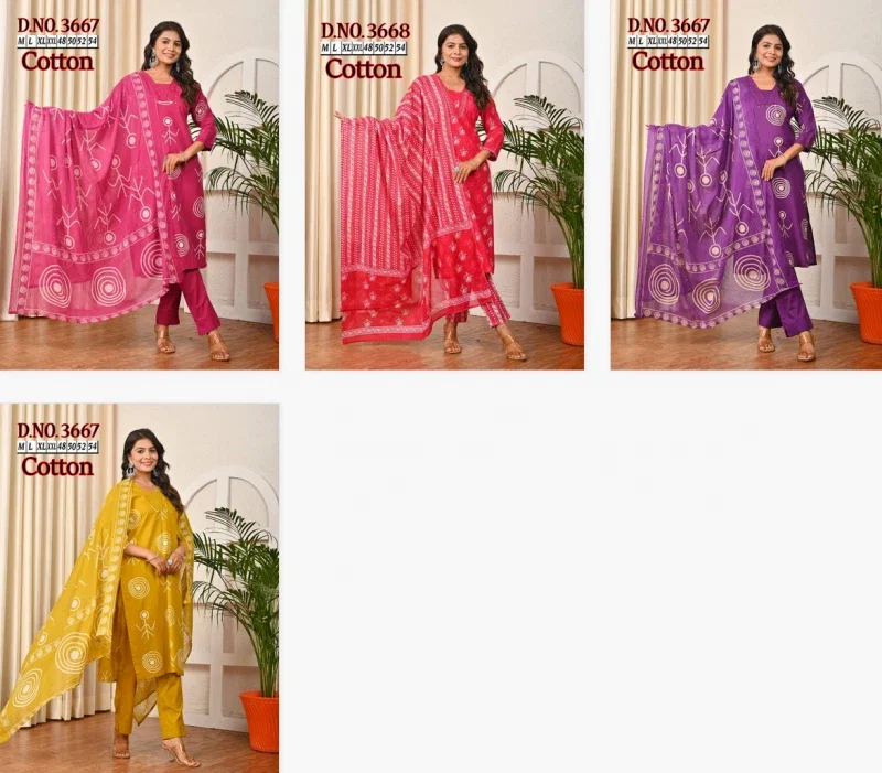 Naisha K 150 Vol 3 Cotton Readymade Plus Size Collection