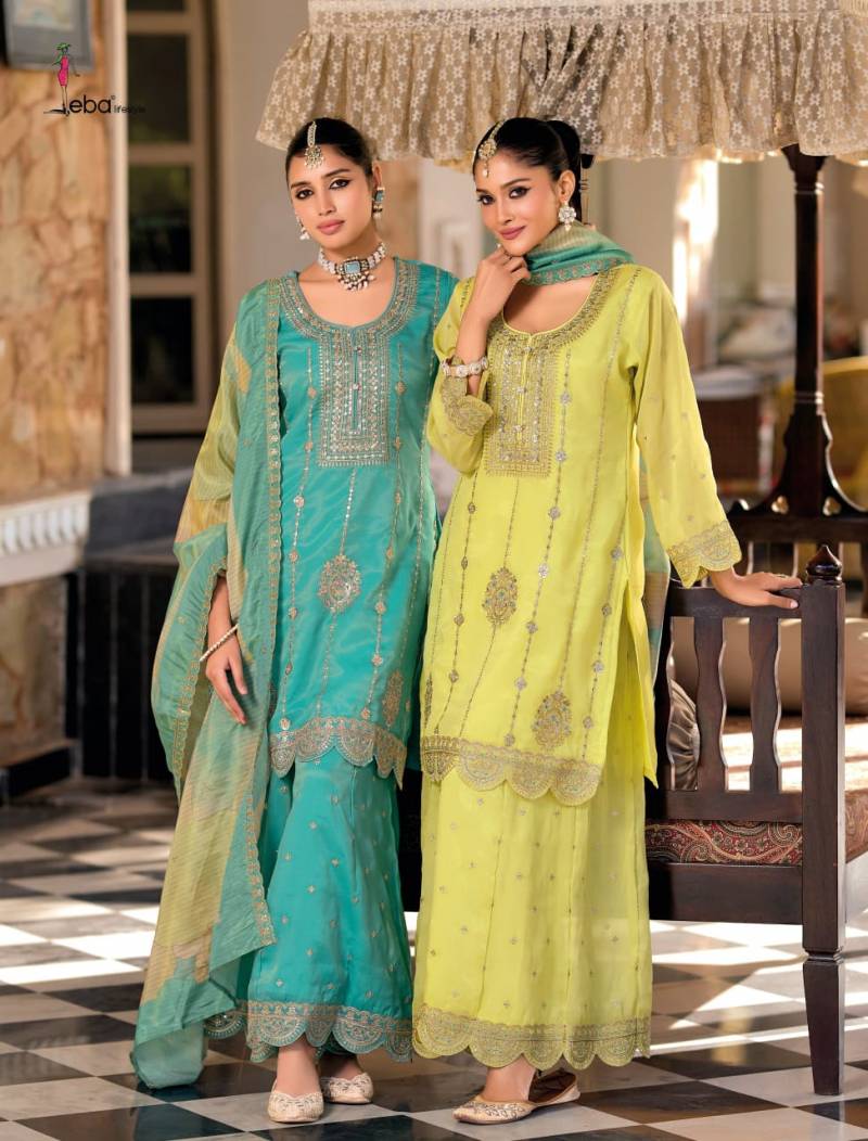 Eba Diya Shimmer Embroidered Ready Made Suits
