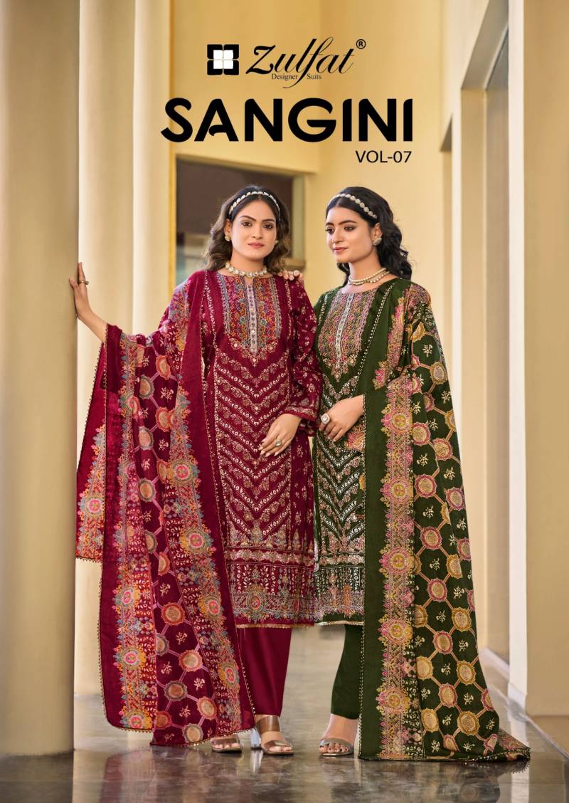 Zulfat Sangini Vol 7 Jam Cotton Fancy Dress Material