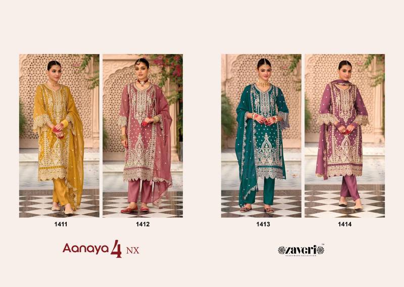 Zaveri Aanaya 4 Nx Organza Ready Made Collection