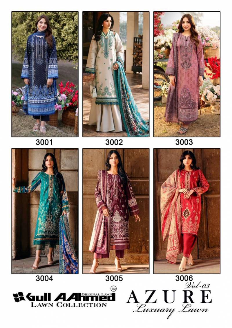 Gull A Ahmed Azure Vol 3 Lawn Printed Dress Material