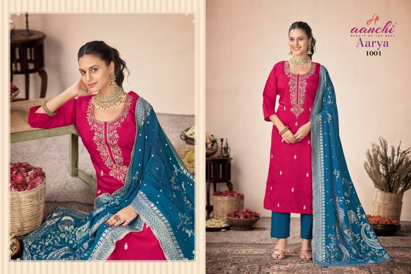 Aanchi Aarya Roman Silk Kurti Bottom With Dupatta