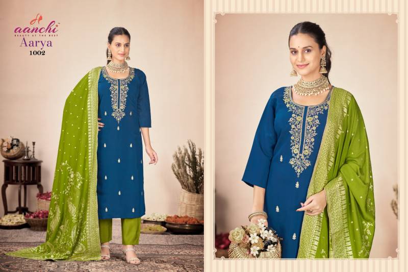 Aanchi Aarya Roman Silk Kurti Bottom With Dupatta