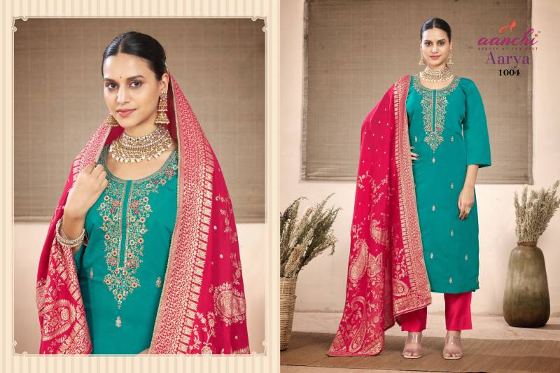 Aanchi Aarya Roman Silk Kurti Bottom With Dupatta