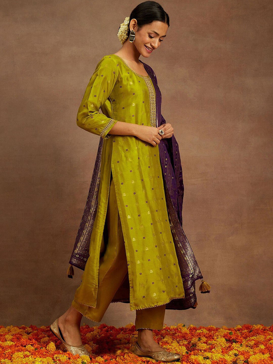 Navya Kurti 109 Party Wear Embroidery Worked Pure Silk Blend with Pant and Dupatta Set 