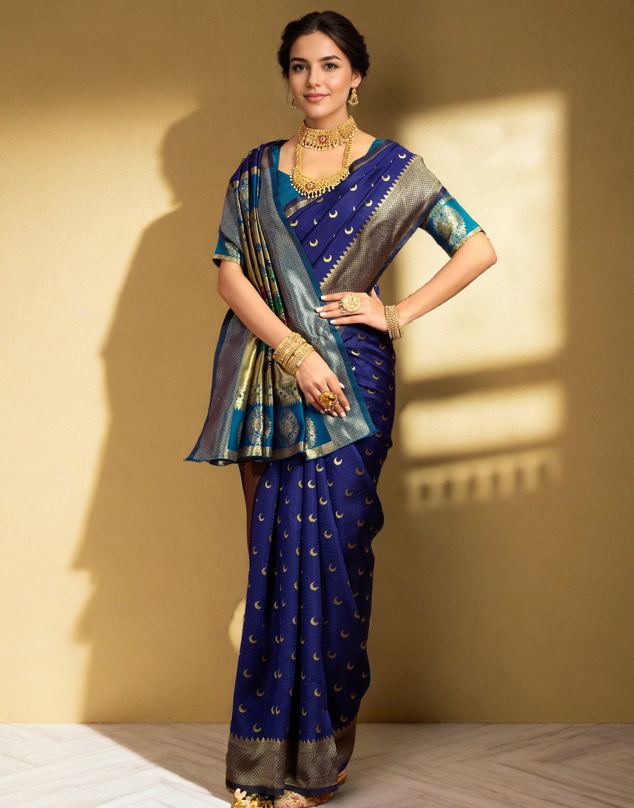 Meera 290 Party Wear Zari Weaving Worked Paithani Silk Saree with Un Stitched Blouse
