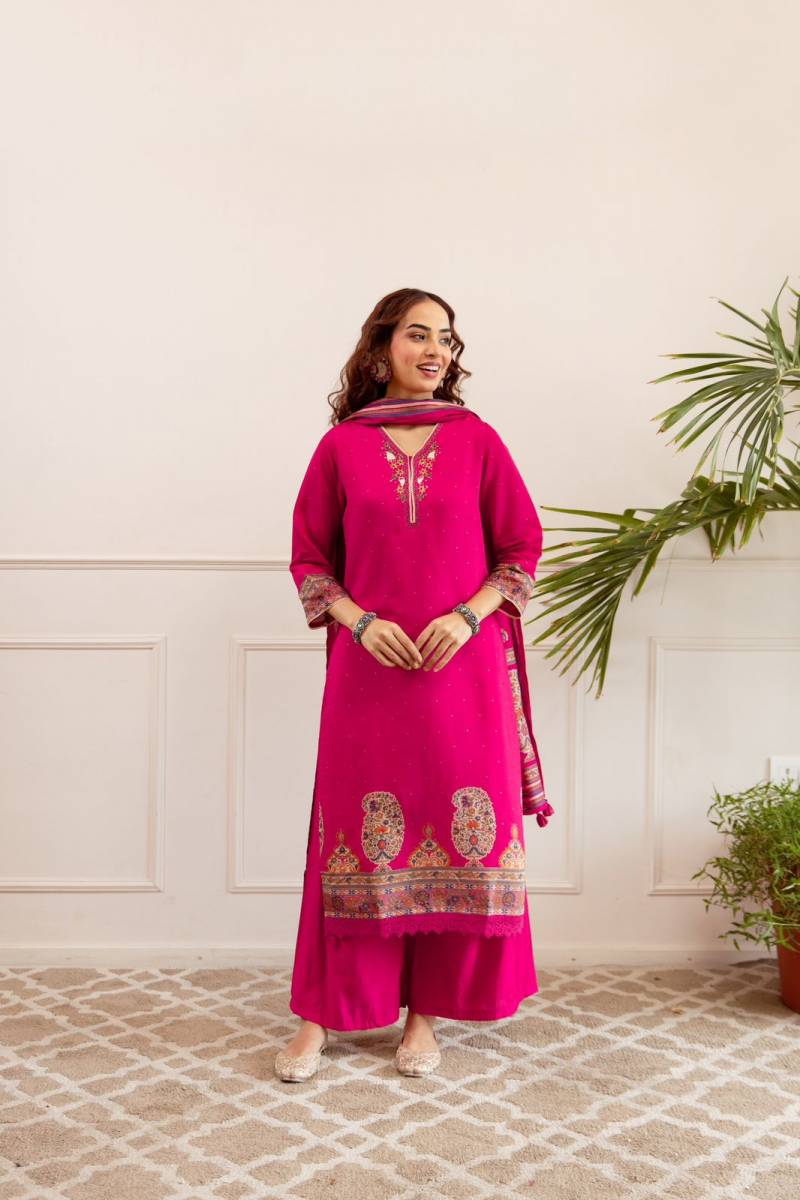 Naisha K 156 Modal Silk Digital Printed Kurti Bottom With Dupatta