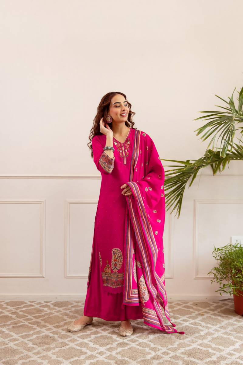 Naisha K 156 Modal Silk Digital Printed Kurti Bottom With Dupatta