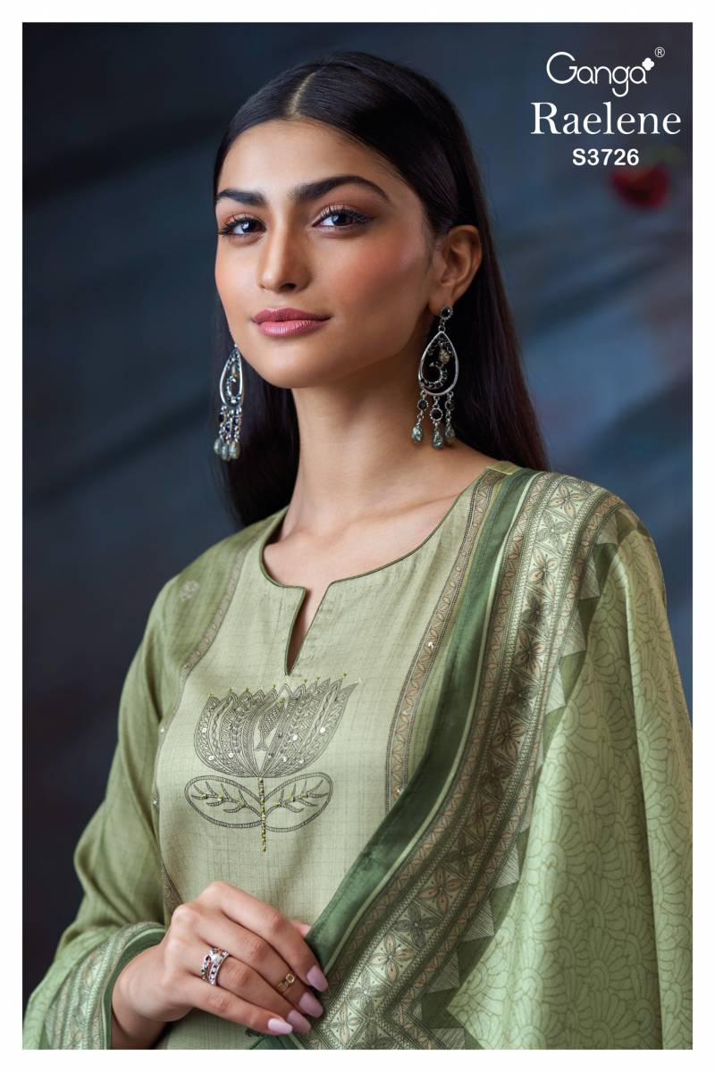 Ganga Raelene Cotton Satin Printed Salwar Kameez