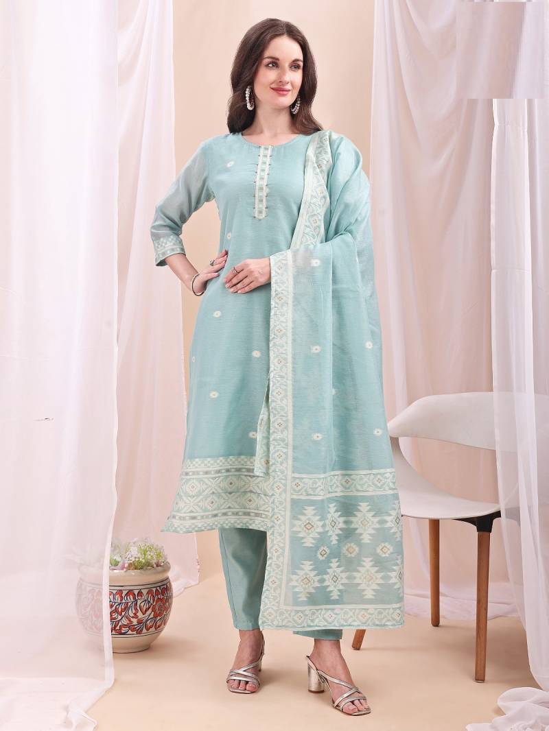 Mc 2752 Mull Chanderi Jacquard Readymade Collection