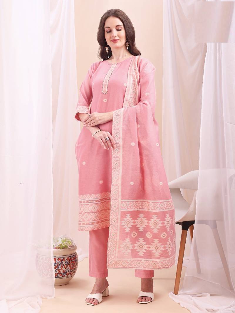 Mc 2752 Mull Chanderi Jacquard Readymade Collection