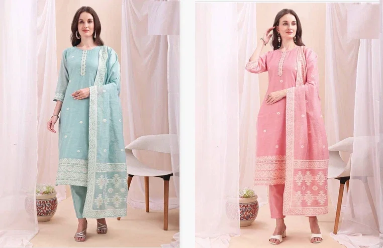 Mc 2752 Mull Chanderi Jacquard Readymade Collection