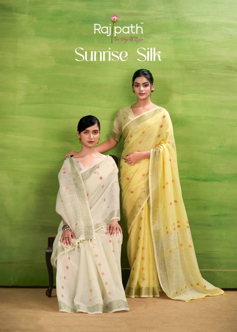 Rajpath Sunrise Silk Linen Silk Fancy Sarees Collection