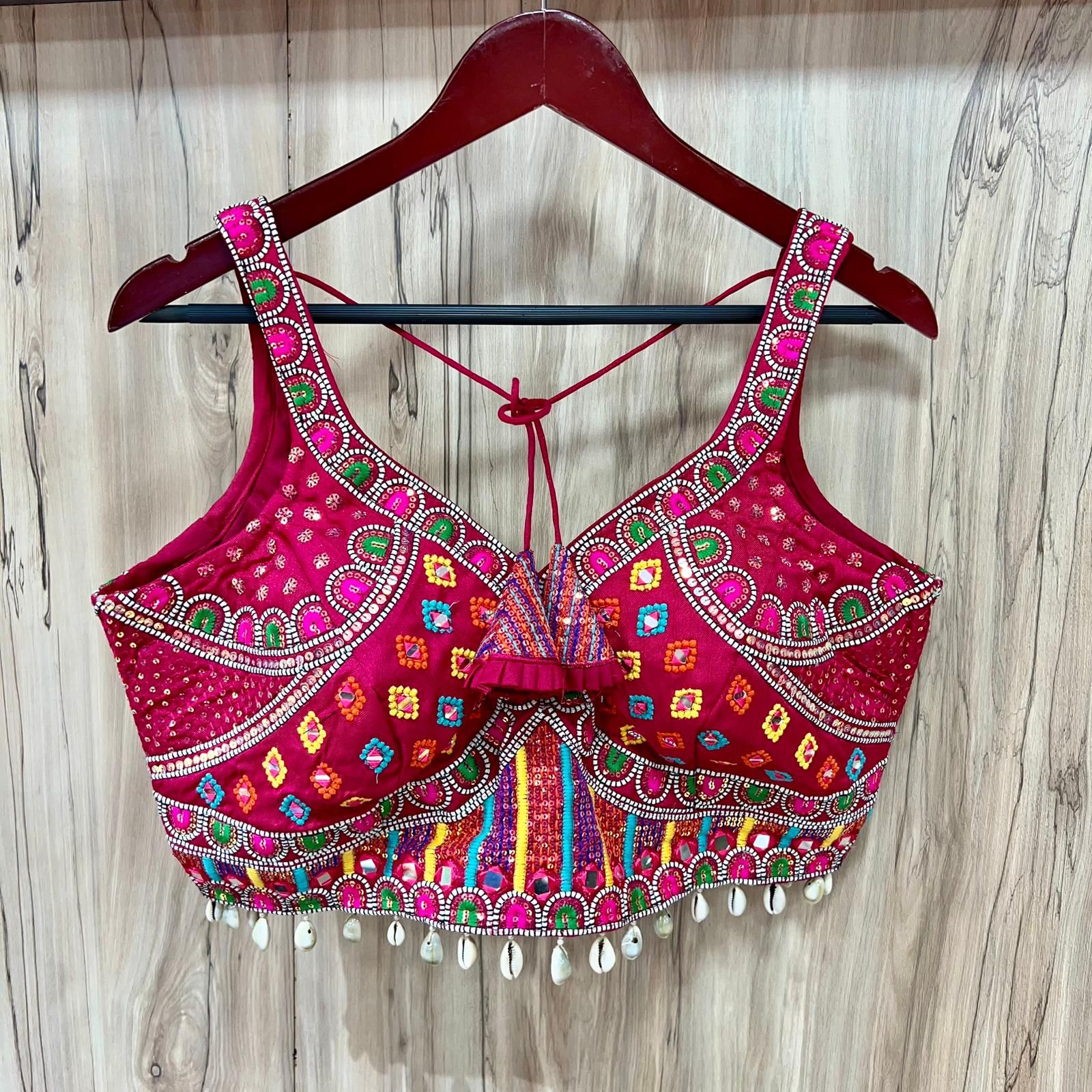 Ruh 01 Navratri Special Pure Soft Italian Mirror Work Readymade Blouse