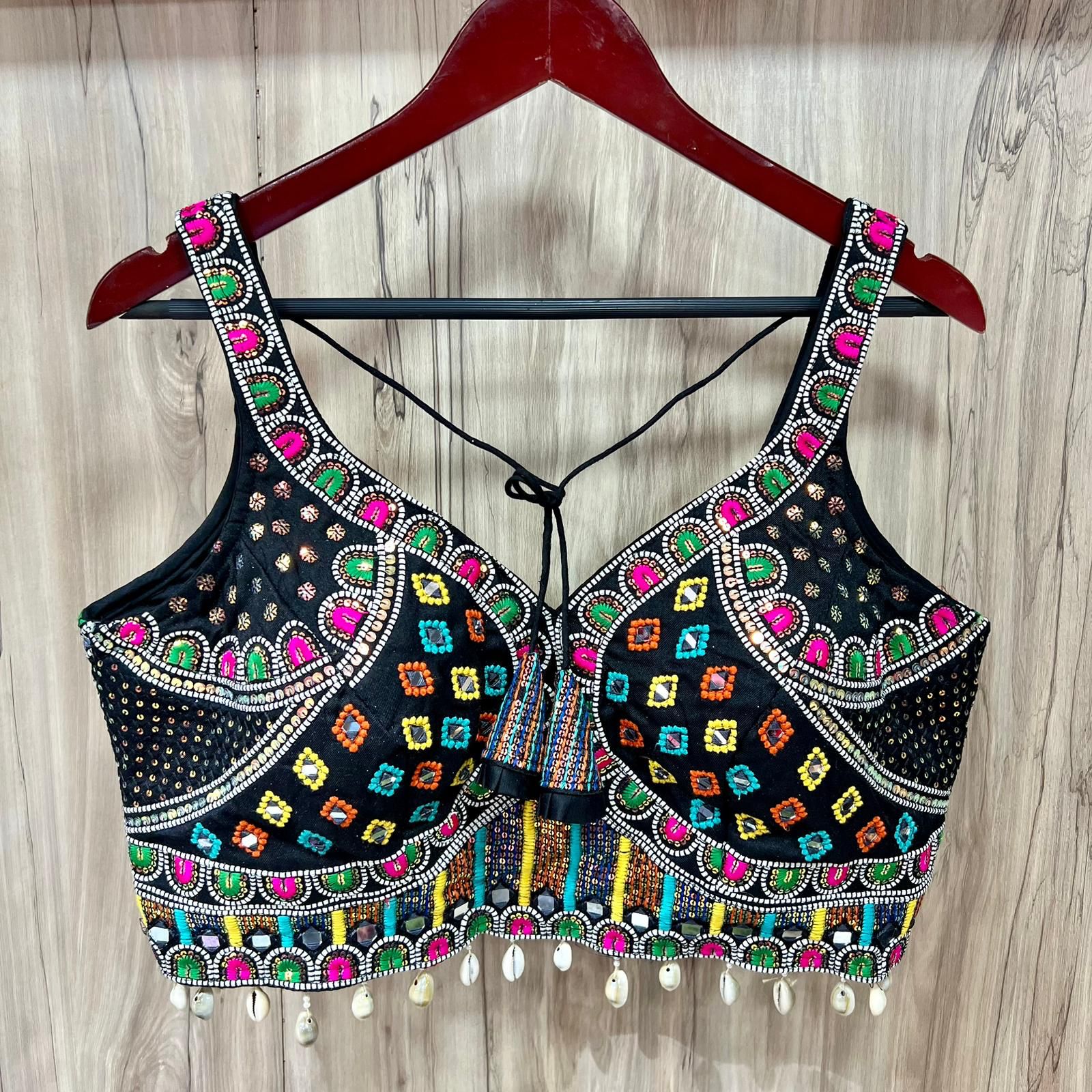 Ruh 01 Navratri Special Pure Soft Italian Mirror Work Readymade Blouse
