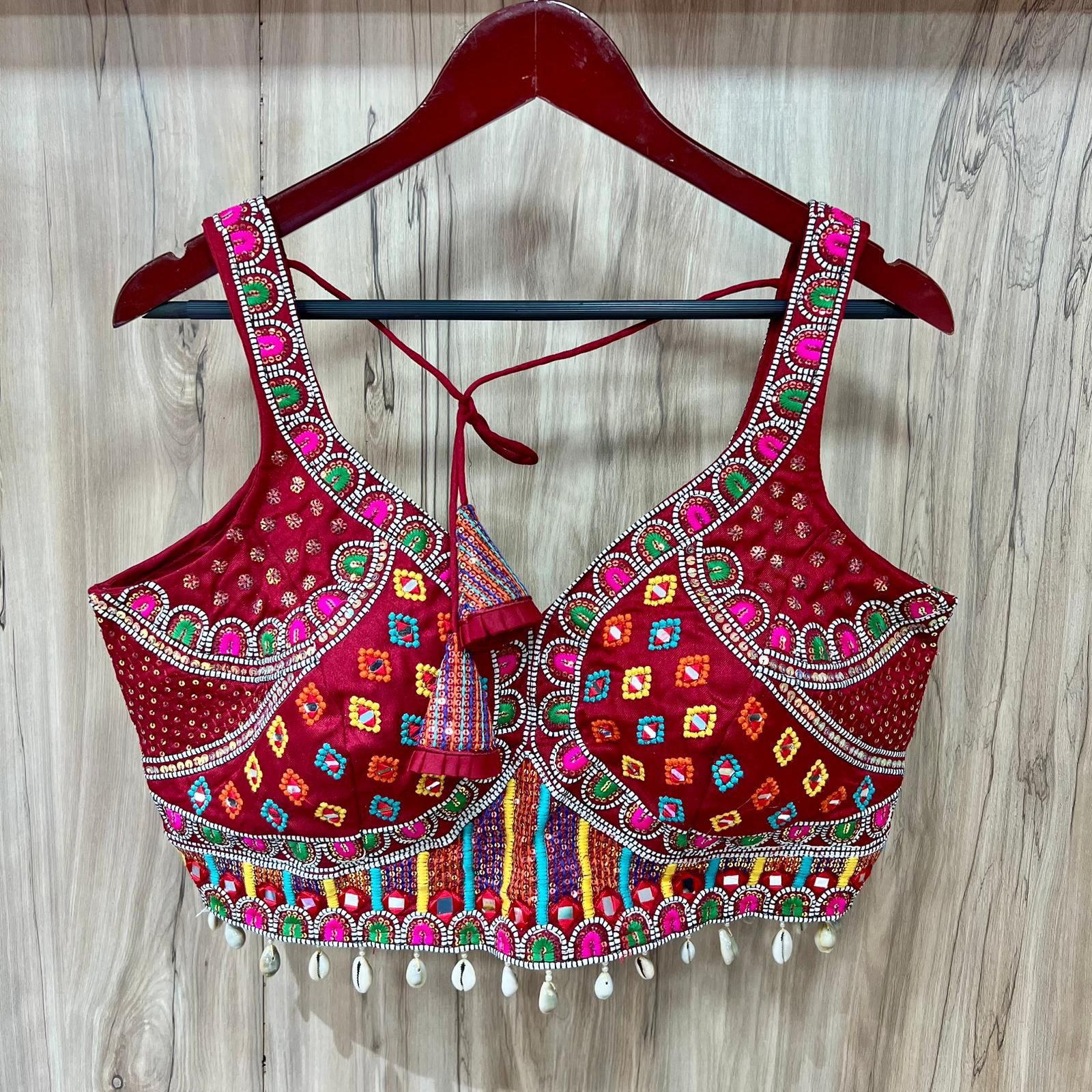 Ruh 01 Navratri Special Pure Soft Italian Mirror Work Readymade Blouse